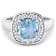 1.96ctw Blue Aquamarine and Diamond 14K White Gold Halo Ring