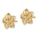 14k Yellow Gold 11.5mm Textured Plumeria Flower Stud Earrings