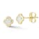 Bellissima Gold 14K Yellow Gold White Enamel Dainty Clover Studs