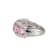 Pink And White Cubic Zirconia Platinum Over Sterling Silver Ring 8.04ctw