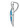 Rhodium Over Sterling Silver Lab Created Blue Opal Turtle Slide Pendant