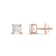 White Cubic Zirconia 14k Rose Gold Studs With Velvet Gift Box 0.50ctw