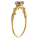 10K Yellow Gold Round Tanzanite and Diamond Ring .43ctw