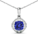 1.99ctw 14K White Gold Tanzanite and White Diamond Pendant with 18 inch
Cable Chain