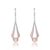 Pave CZ Linear Drop Earrings In 18K Rose Gold Over Sterling Silver