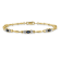 14k Yellow Gold and Rhodium Over 14k Yellow Gold Diamond and Sapphire Bracelet