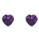 6mm Heart Shape Amethyst Rhodium Over Sterling Silver Stud Earrings