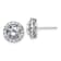 Rhodium Over 14K White Gold Round Halo G H I True Light Moissanite Earrings
