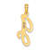 14k Yellow Gold Script Letter J Initial Pendant