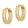 14K Yellow Gold 1/2" Reversible Hinged Hoop Earrings with Round and
Square Cubic Zirconia Stones