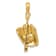 14k Yellow Gold 3D Polished and Textured Glove/Bat/Baseball Pendant
