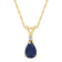 7x5mm Pear Shape Sapphire with Diamond Accent 14k Yellow Gold Pendant
With Chain