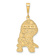 14k Yellow Gold Textured Beagle Pendant