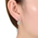 Pear Shape CZ Halo Drop Earrings In White Rhodium Over Brass