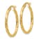 14k Yellow Gold Polished and Textured 1" Hoop Earrings