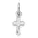 Rhodium Over Sterling Silver Child's May Green Preciosca Crystal Cross Pendant