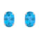 6x4mm Oval Blue Topaz Rhodium Over 10k White Gold Stud Earrings
