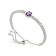 Purple Amethyst with Moissanite Accents Rhodium Over Sterling Silver Bracelet