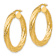 14k Yellow Gold 1 7/16" Textured Tube Hoop Earrings