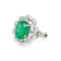 7.71 Ctw Emerald and 1.73 Ctw White Diamond Ring in 18K 2-Tone