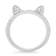 White Cubic Zirconia Rhodium Over Sterling Silver Cat Ring 0.22ctw