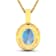 1.90ctw 14K Yellow Gold Oval Aquamarine and White Diamond Pendant with
18 inch Cable Chain