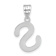 Rhodium Over 14k White Gold Polished Bubble Letter S Initial Pendant