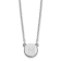 Rhodium Over Sterling Silver Tiny Circle Block Letter M Initial Necklace