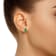 7x5mm Pear Shape Emerald with Diamond Accents 14k Yellow Gold Stud Earrings
