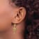 14K Yellow Gold Textured Palm Tree Dangle Earrings