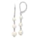 Rhodium Over 14K White Gold 4-6mm Near Round White Freshwater Cultured
Pearl Dangle Earrings