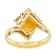 Citrine Square Bypass Solitaire Ring In 18K Gold Over Sterling Silver 2.80ct