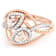 Morganite Pear And White Zircon Ring In 18K Rose Gold Over Sterling
Silver 1.07ctw