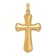 14k Yellow Gold Polished Beaded Edge Cross Pendant