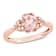 Morganite and Diamond 10K Rose Gold Filigree Ring 0.73ctw
