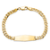 14k Yellow Gold Soft Diamond Shape Flat Curb Link ID Bracelet