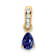 10k Yellow Gold 0.5 cttw Pear Lab Created Sapphire and Accent Diamond Pendant