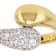 Bypass Ring With CZ In 18K Yellow Gold Over Sterling Silver