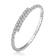 Bypass CZ Tennis Bracelet In White Rhodium Over Brass
