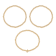 Initial J CZ Beaded Bracelet Set In 14K Gold Over Brass 0.07ctw