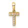 14K Yellow Gold Diamond Letter T Initial with Bail Pendant