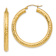 14k Yellow Gold Diamond-Cut 1 3/8" Round Hoop Earrings