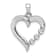 Rhodium Over 14k White Gold Three Stone Diamond Heart Pendant