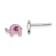 Rhodium Over Sterling Silver Childs Enameled Pink Elephant Post Earrings