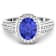 Oval Purple Tanzanite Diamond Bridge 14K White Gold Ring