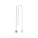 Turquoise Threader Earrings In 10K Yellow Gold 5mm