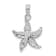 Rhodium Over Sterling Silver Polished and Textured Starfish Pendant