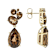 Smoky Quartz Dangle Earrings In 18K Gold Over Sterling Silver 18.13ctw