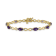 14k Yellow and White Gold with Rhodium Over 14k Yellow Gold Amethyst and
Diamond Infinity Bracelet