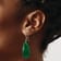 Sterling Silver Polished Green Jadeite Teardrop Dangle Earrings